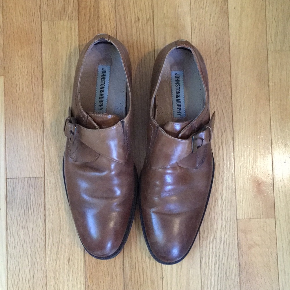 Johnston & Murphy Men's Brown Monk-Strap Shoe Sz10